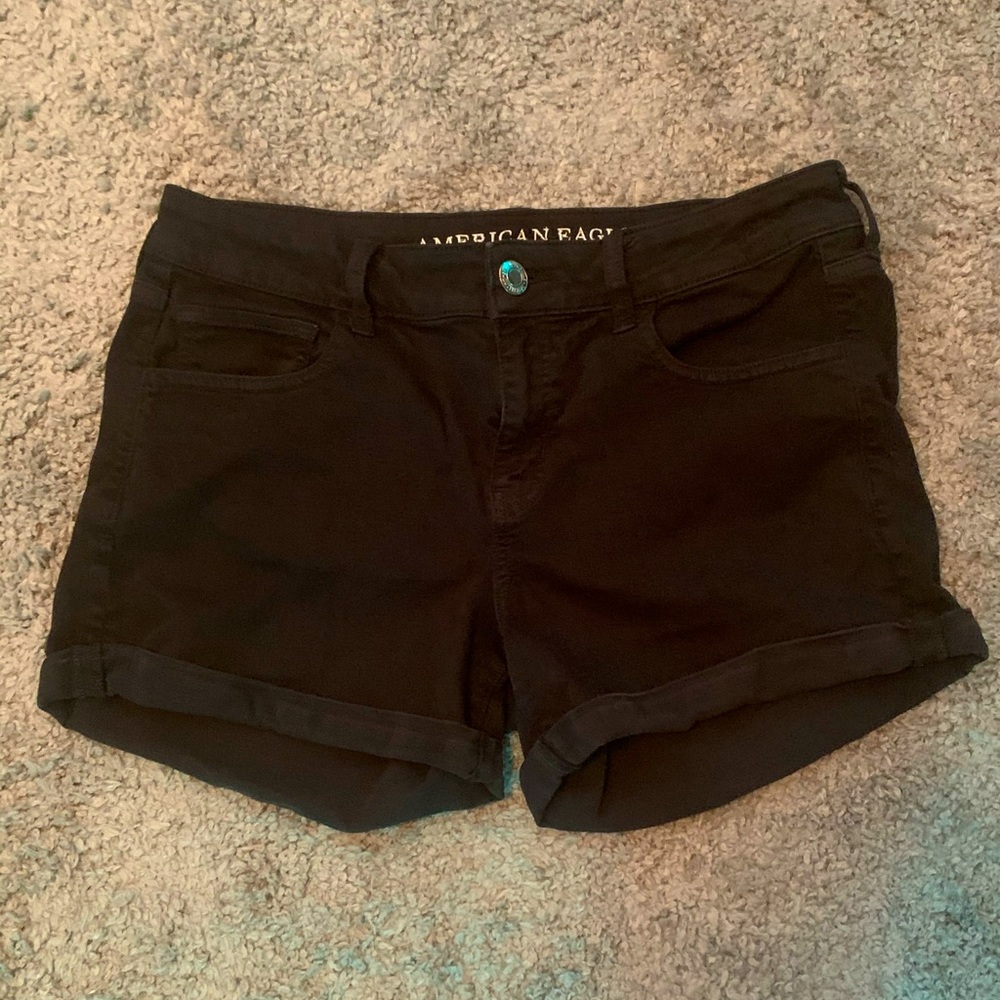 Black midi shorts
